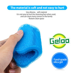 Geloo silicone sponge dish brush has an easy grip for wet hands.