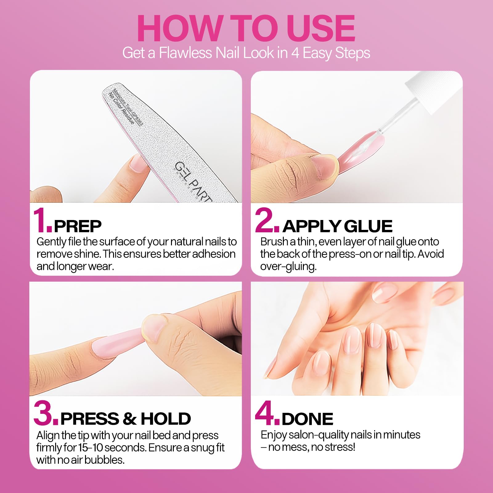 GEL PARTY mess-free application saves time and reduces cleanup.