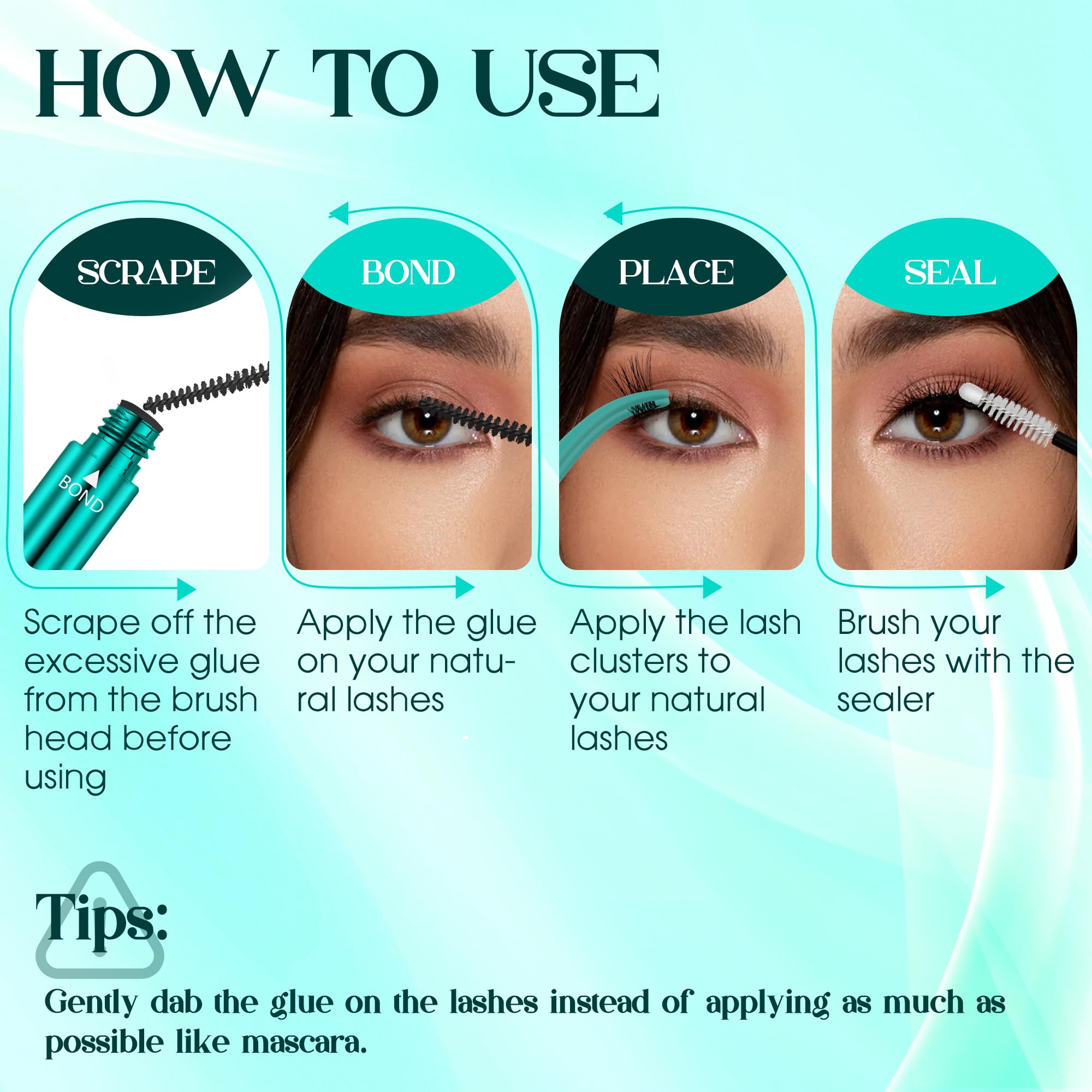 Compact GEMERRY lash bond-seal packaging ideal for travel and on-the-go use.