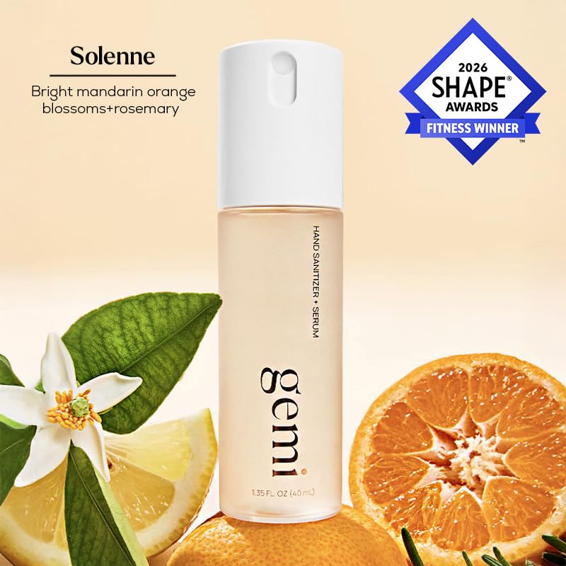 Gemi Solenne bottle cap twist demonstrates easy one-handed use for on the go hygiene.