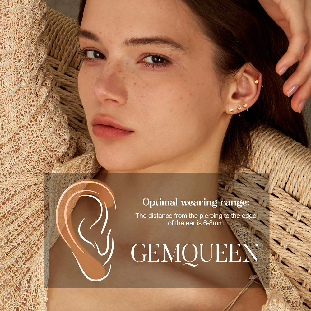 GEMQUEEN hypoallergenic 316L stainless steel maintains nickel- and lead-free comfort