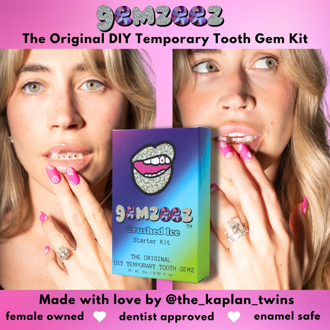 Gemzeez quick removal tooth gem illustrates temporary glamour you can switch or remove.