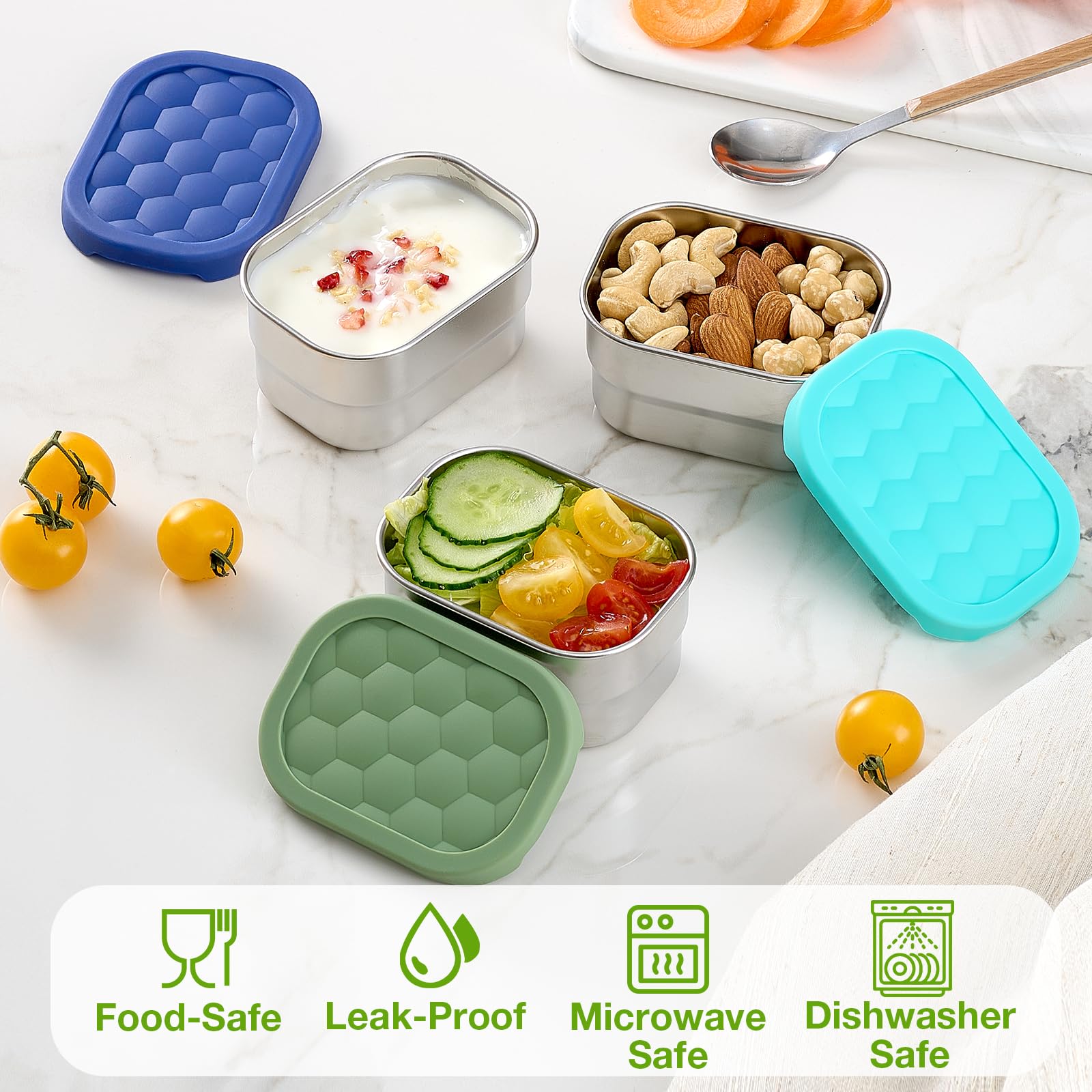 Gencywe 8 oz kid snack container in use for portions.
