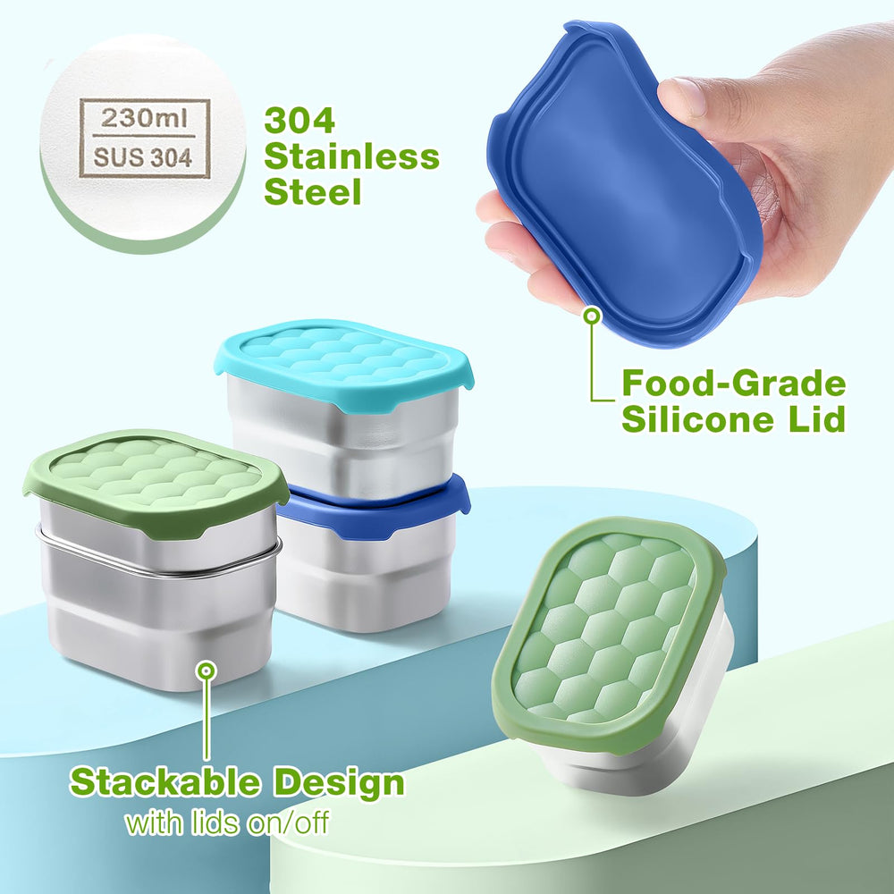 Gencywe stackable containers save space in backpacks.