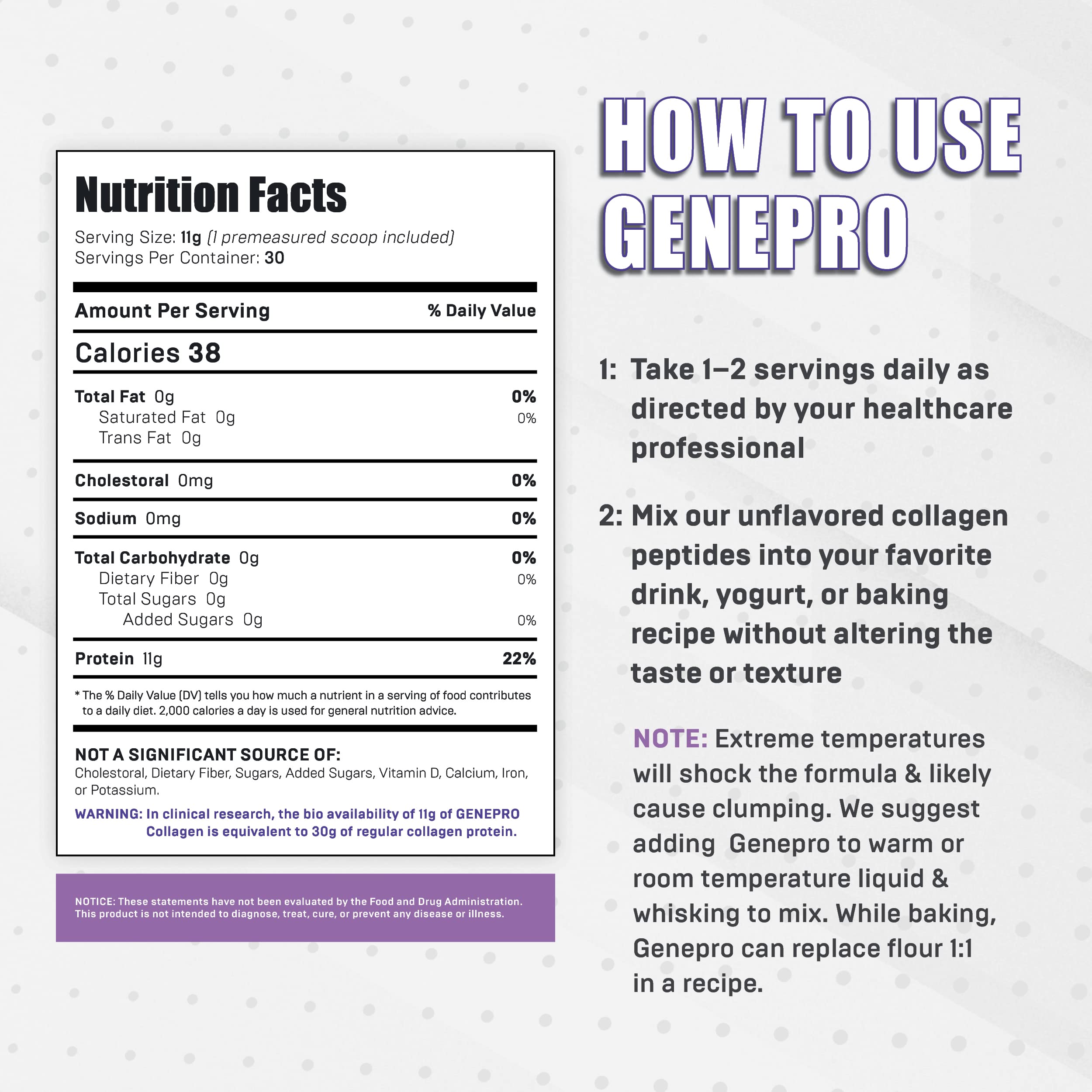 GENEPRO GEN. 3 compact tub packaging fits on pantry shelves