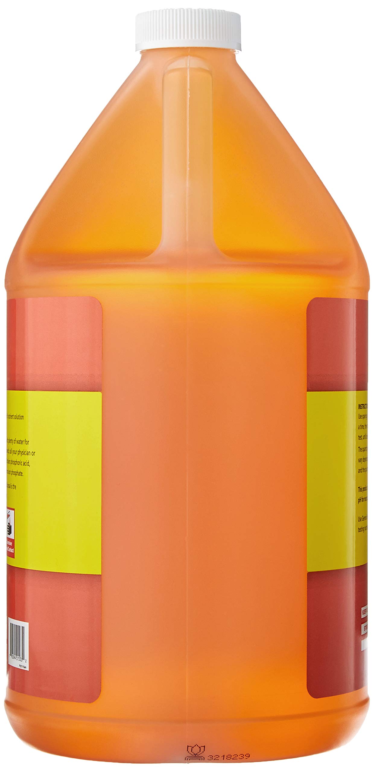 General Hydroponics pH Down label closeup shows product details for accurate use.