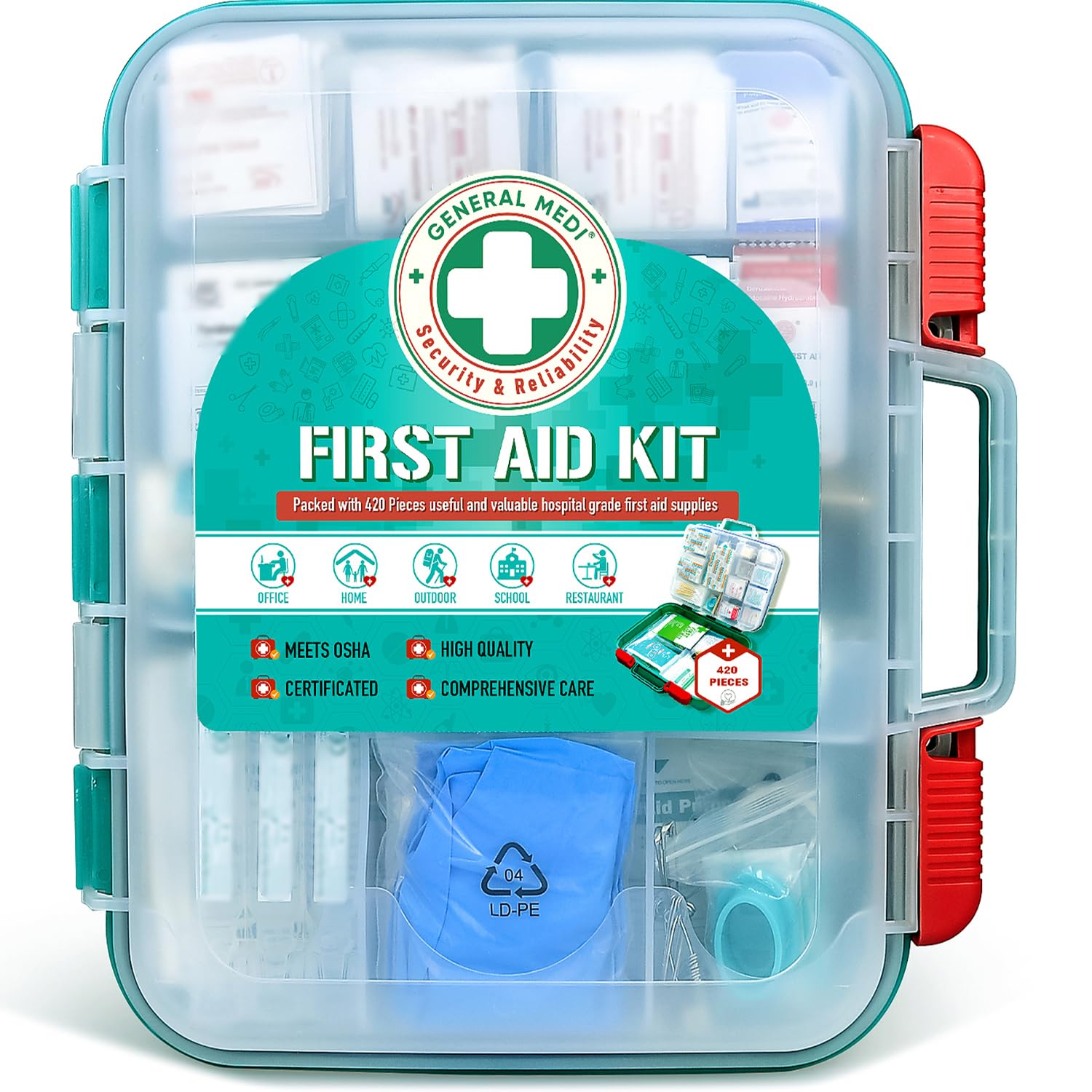 General Medi hardcase first aid kit exterior for travel and home readiness.