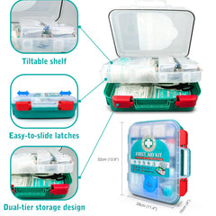 General Medi kit with durable slide latches for secure closure.