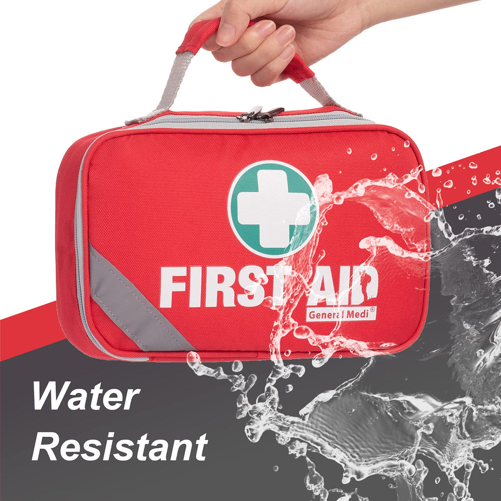 General Medi mini first aid kit front view highlighting compact 43-piece set