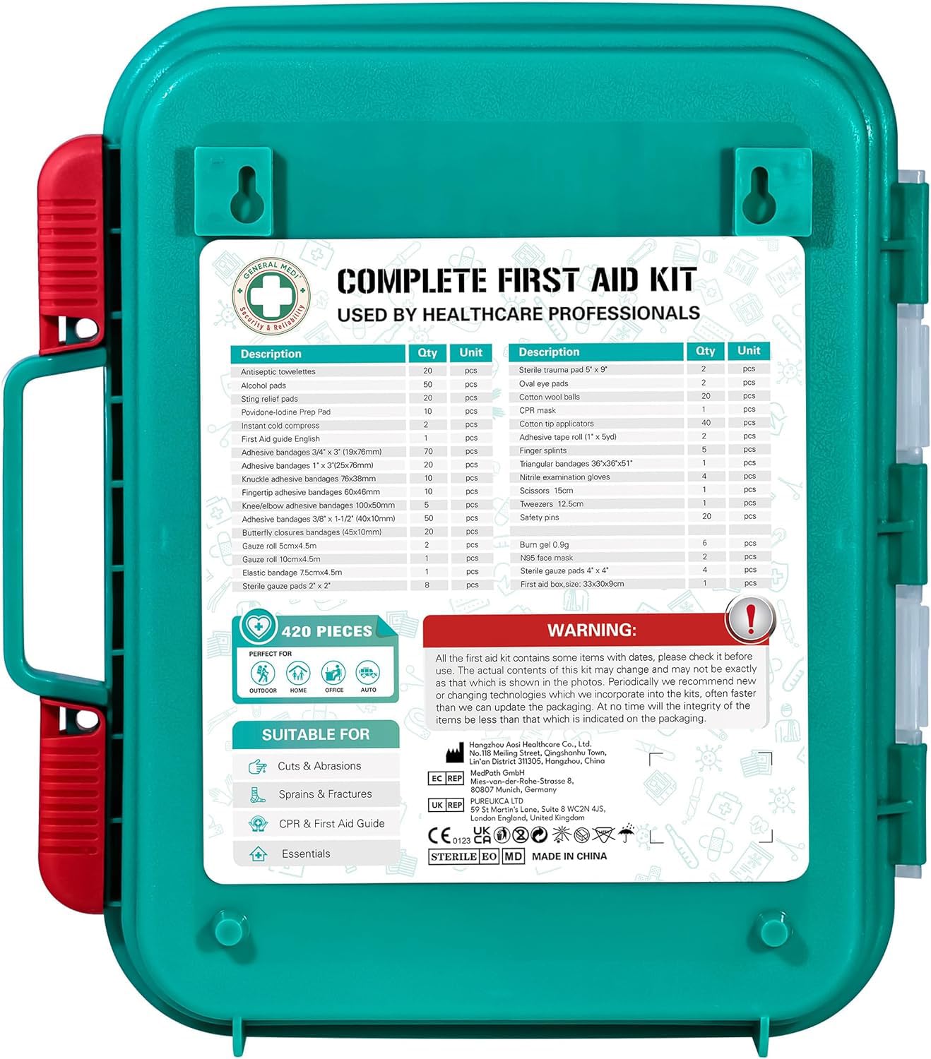 General Medi outdoor camping first aid kit for trails.