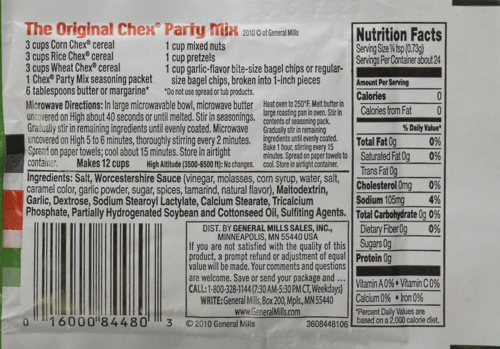 Chex Original seasoning packet close-up highlighting savory aroma and quick flavor boost.