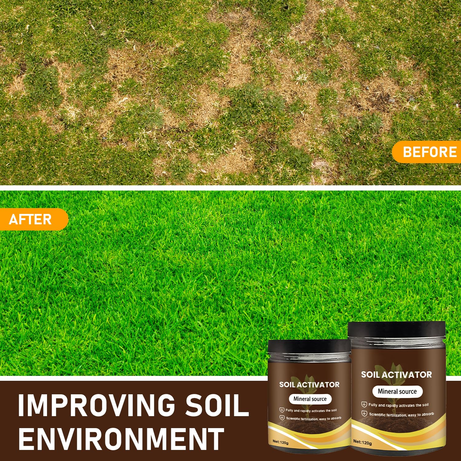 Generic 2Pcs Soil Activator water-soluble formula dissolves in water for easy feeding.