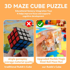 Generic 3D Maze Cube Ball Puzzle during family game night, encouraging collaboration.