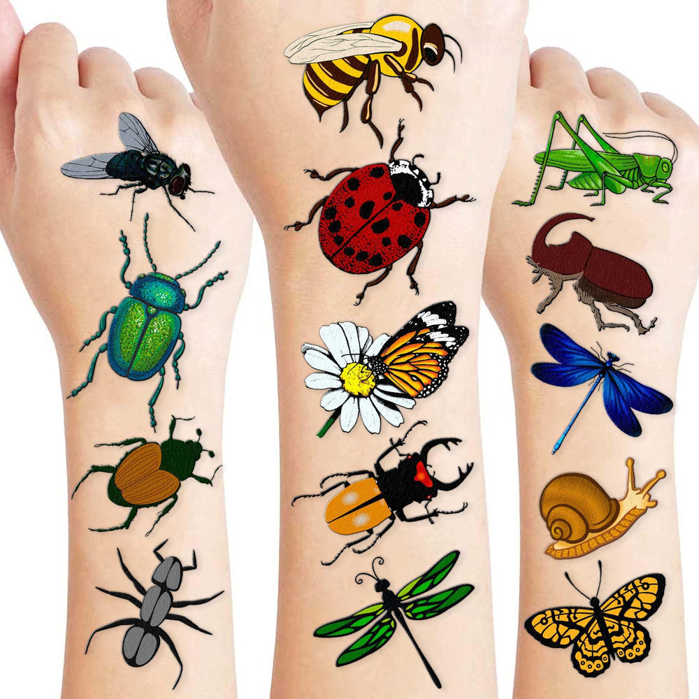 Generic Bug Tattoos bee sheet for kids, ideal party favors and classroom crafts.
