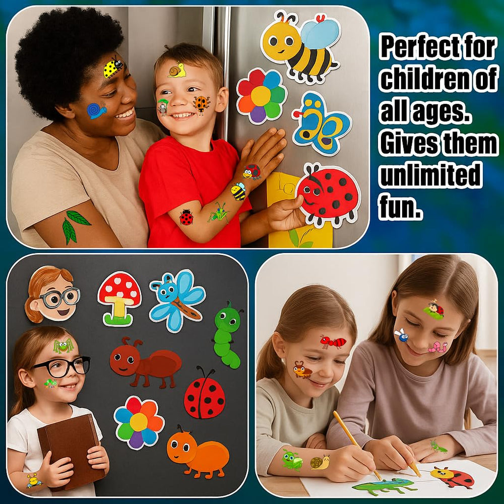 Generic Bug Tattoos beetle sheet for kids, playful party gear and craft projects.