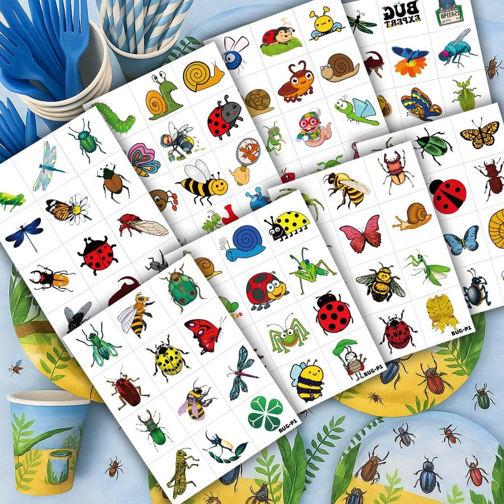 Generic Bug Tattoos butterfly sheet for kids, cheerful party favors and colorful classroom decorations.