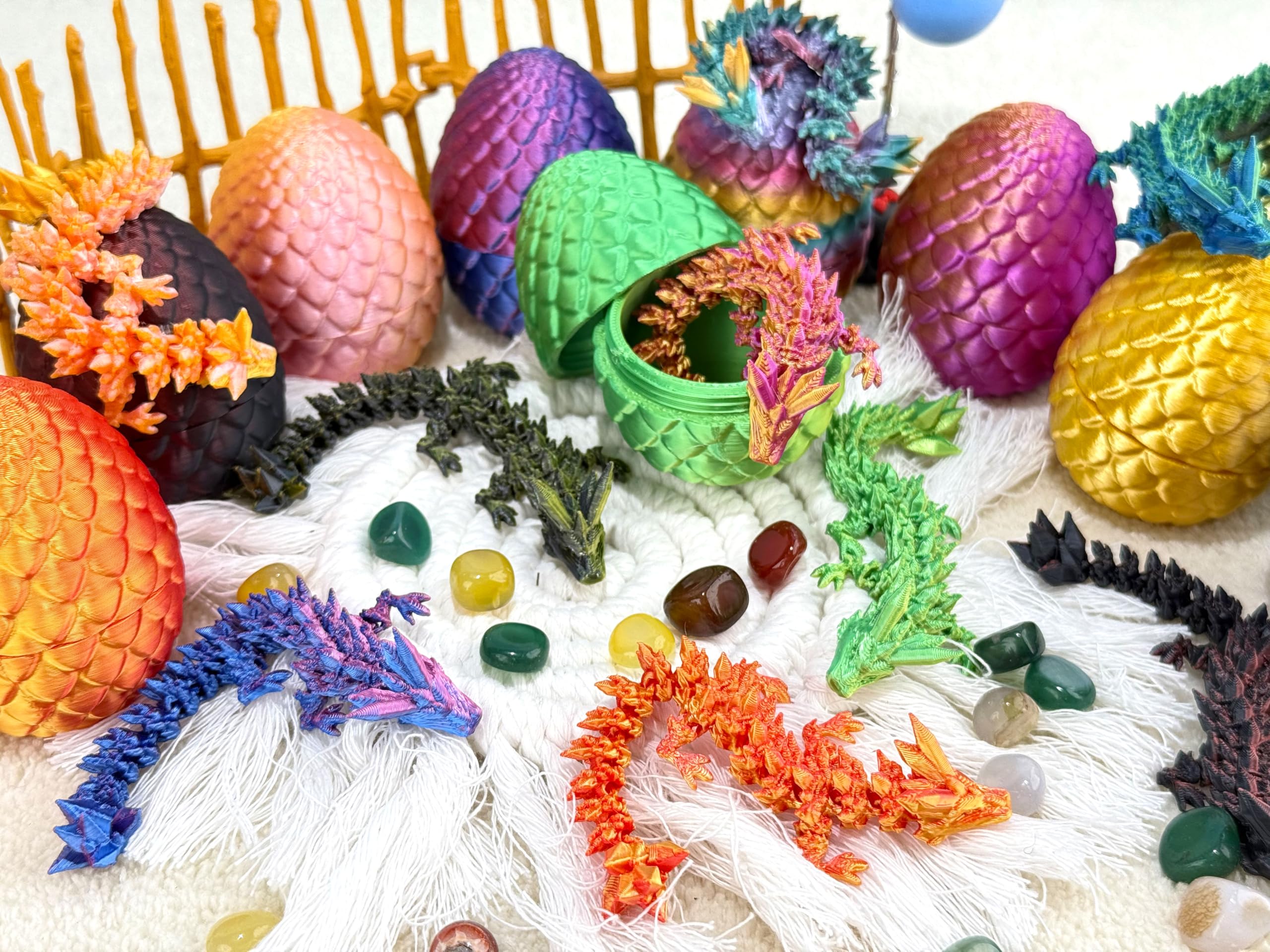 Generic Colorful Dragon Egg Set: varied colors to brighten holidays.