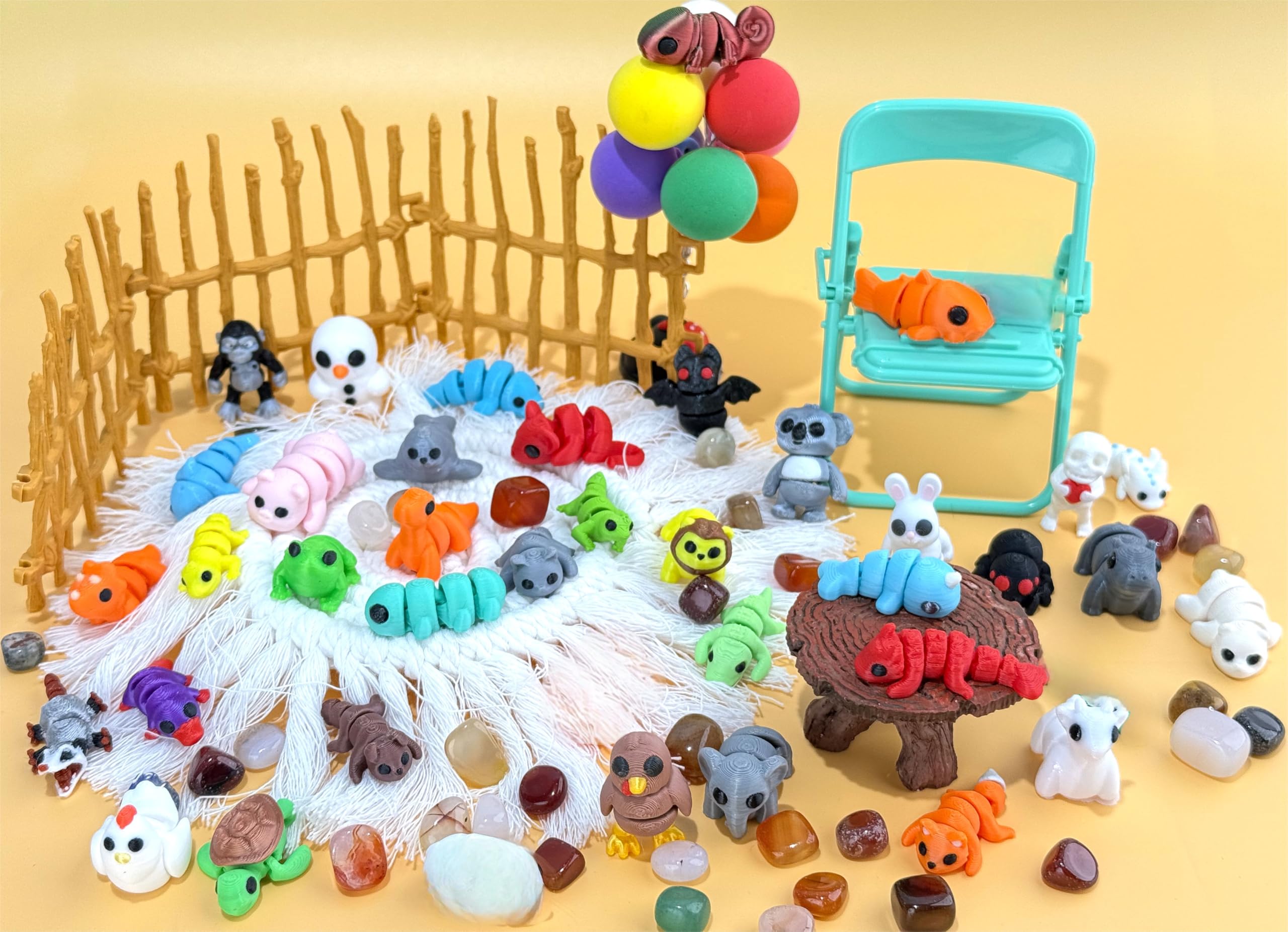 Generic desk decor with mini animals adds color and charm to workspaces.