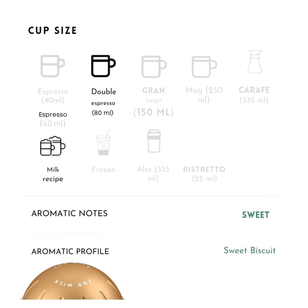 Generic double espresso pod cup-serve closeup showing rich crema and compact design.