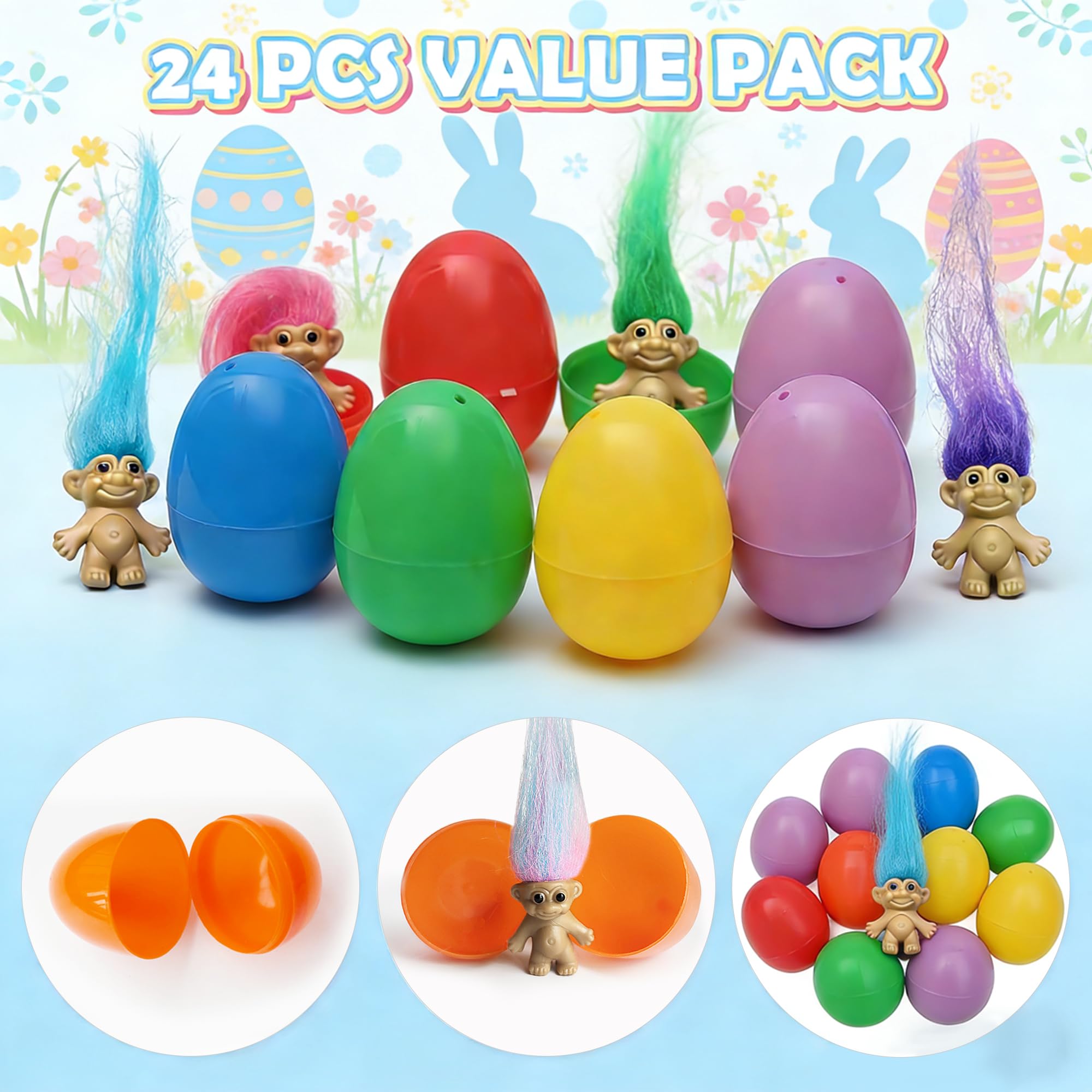 Generic prefilled eggs easily brighten Easter baskets with ready-to-gift fun.