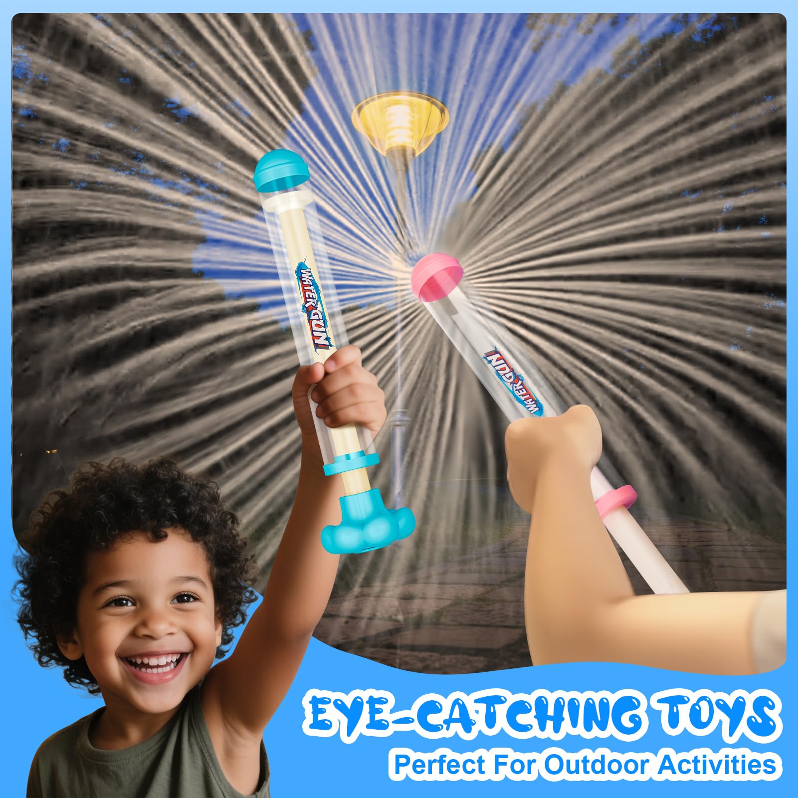 Generic fireworks water gun creating magical moment during proposals.