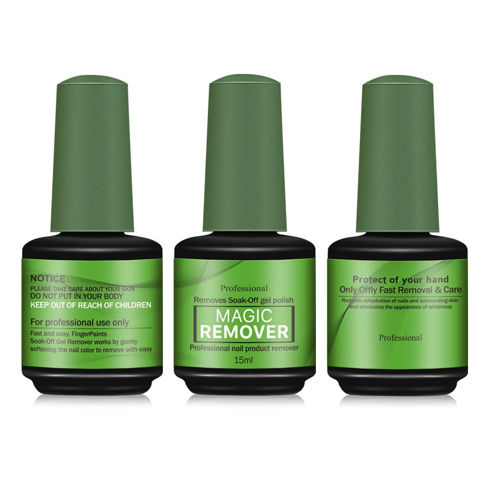 Generic Gel Nail Polish Remover bottle, green packaging, for easy at-home removal.