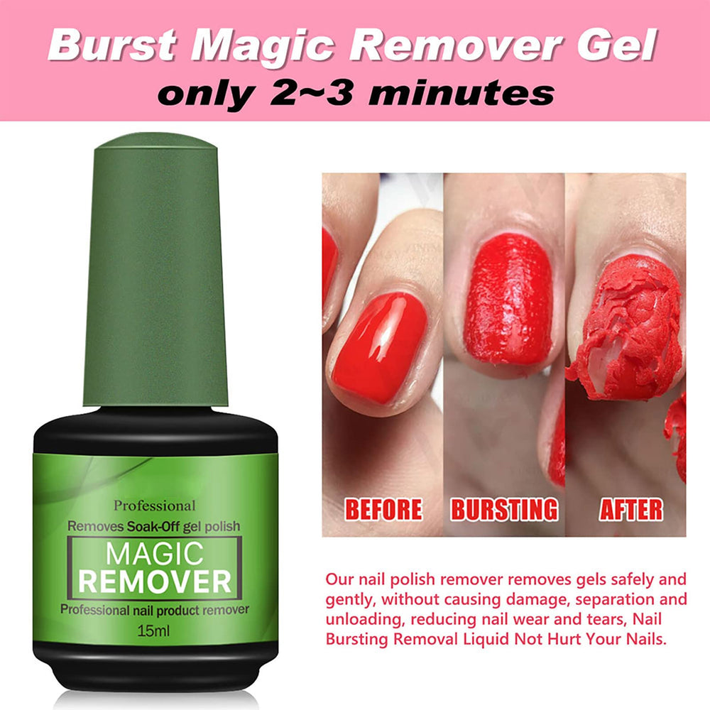 Generic Gel Nail Polish Remover cap and brush, convenient design for quick application.