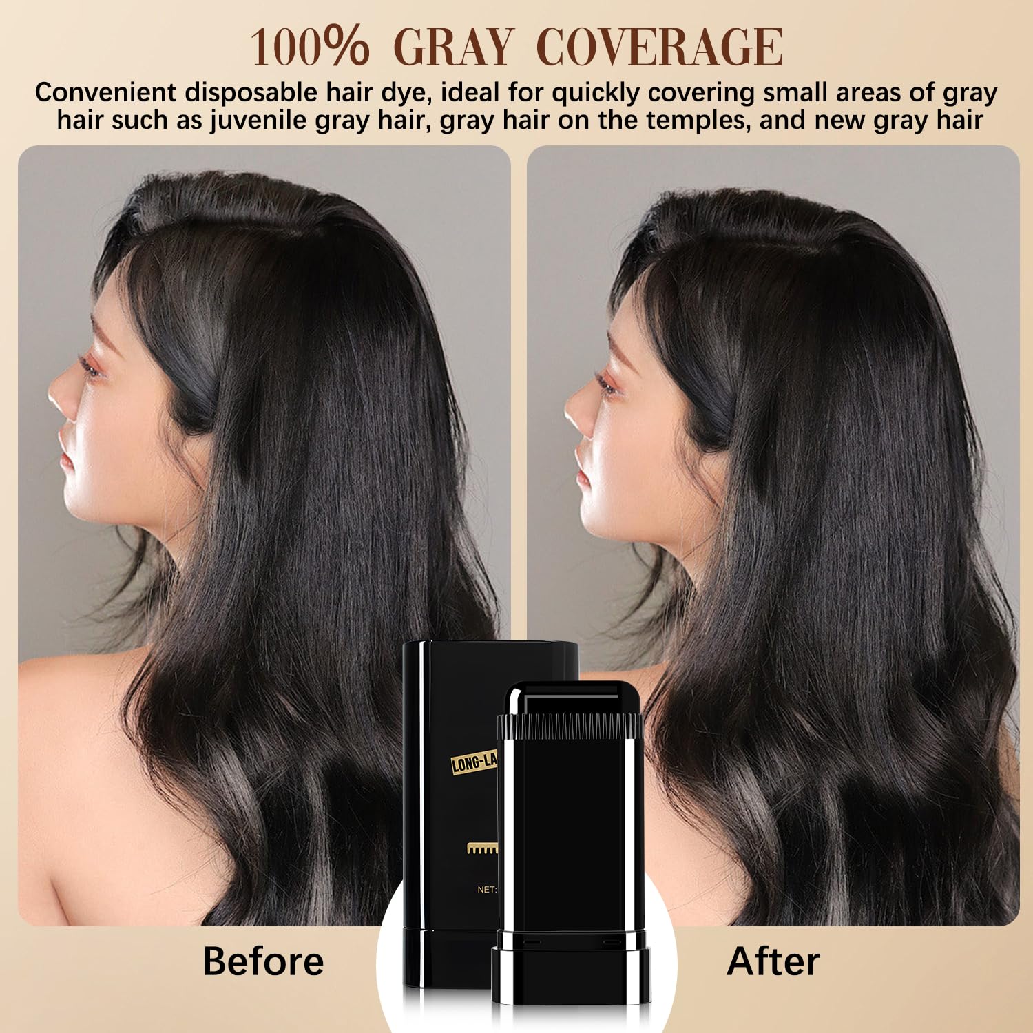 Generic Hair Color Stick How-To-Use close-up illustrating targeted application