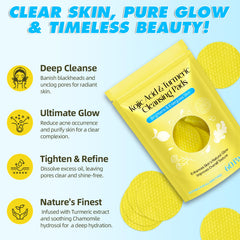 Generic Kojic Turmeric pad on skin demonstrates smooth cleansing and pore refreshing