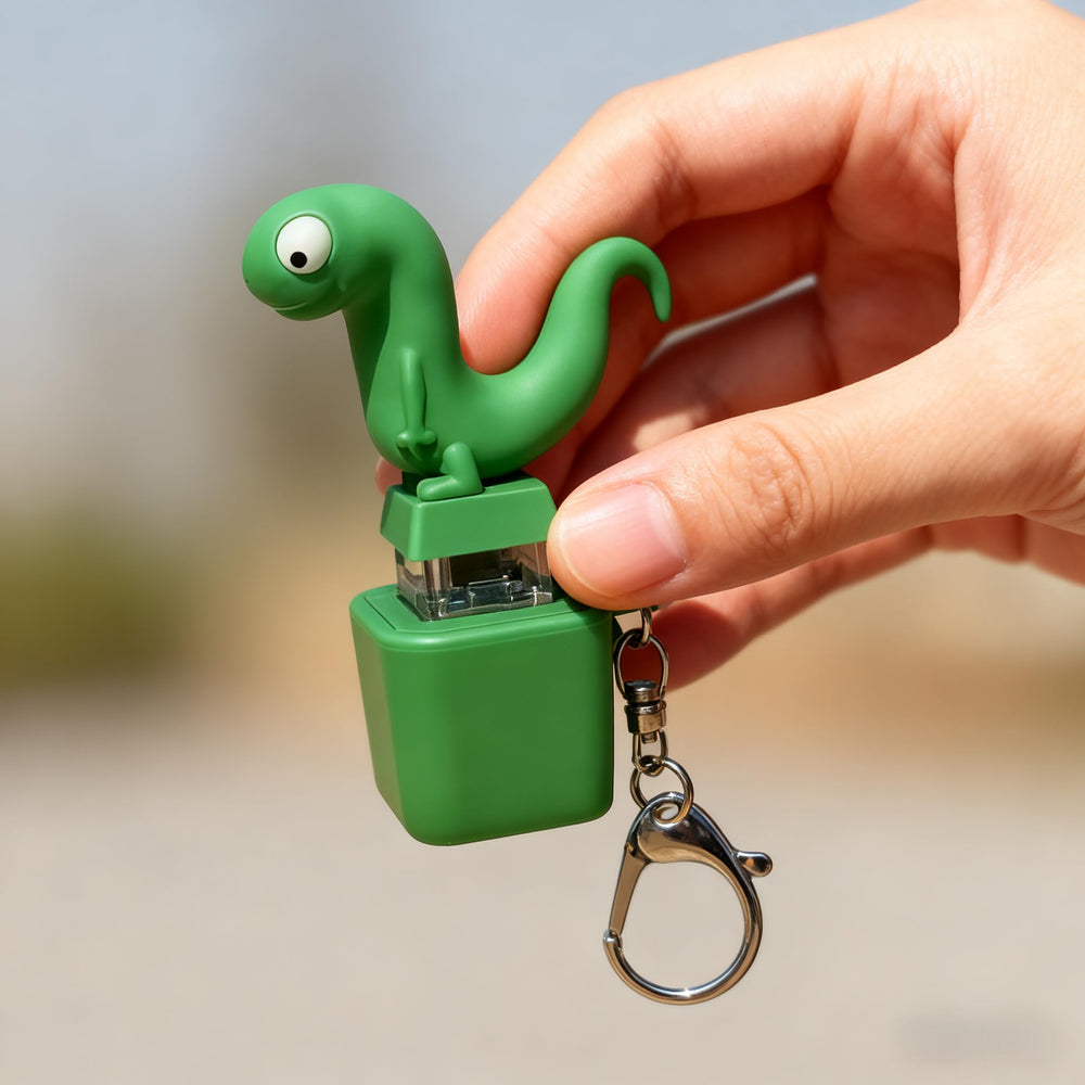 Generic Lizard Button Keychain compact pocket-sized design clipped to keys.