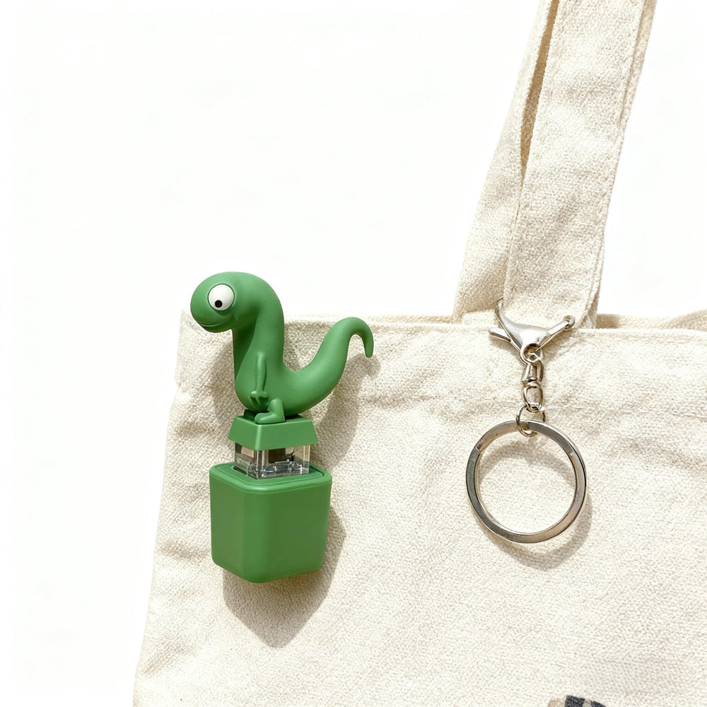 Generic Lizard Button Keychain varied color display enhances attention during tasks.
