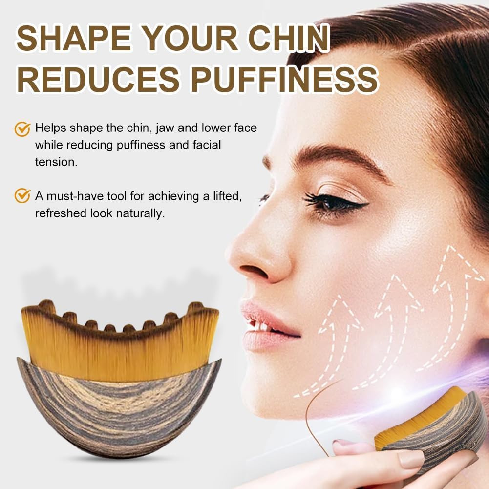 Generic Lymphatic Contour Brush close-up of ultra-soft bristles gliding on skin.