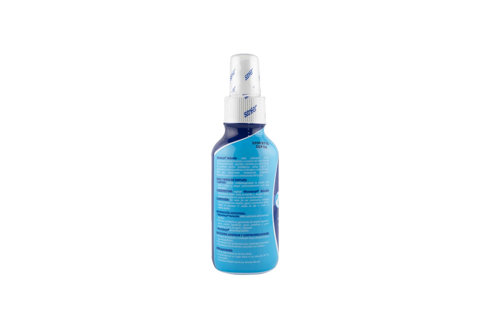 Generic Micro-dacyn bottle label shows hypochlorous acid for gentle cleansing