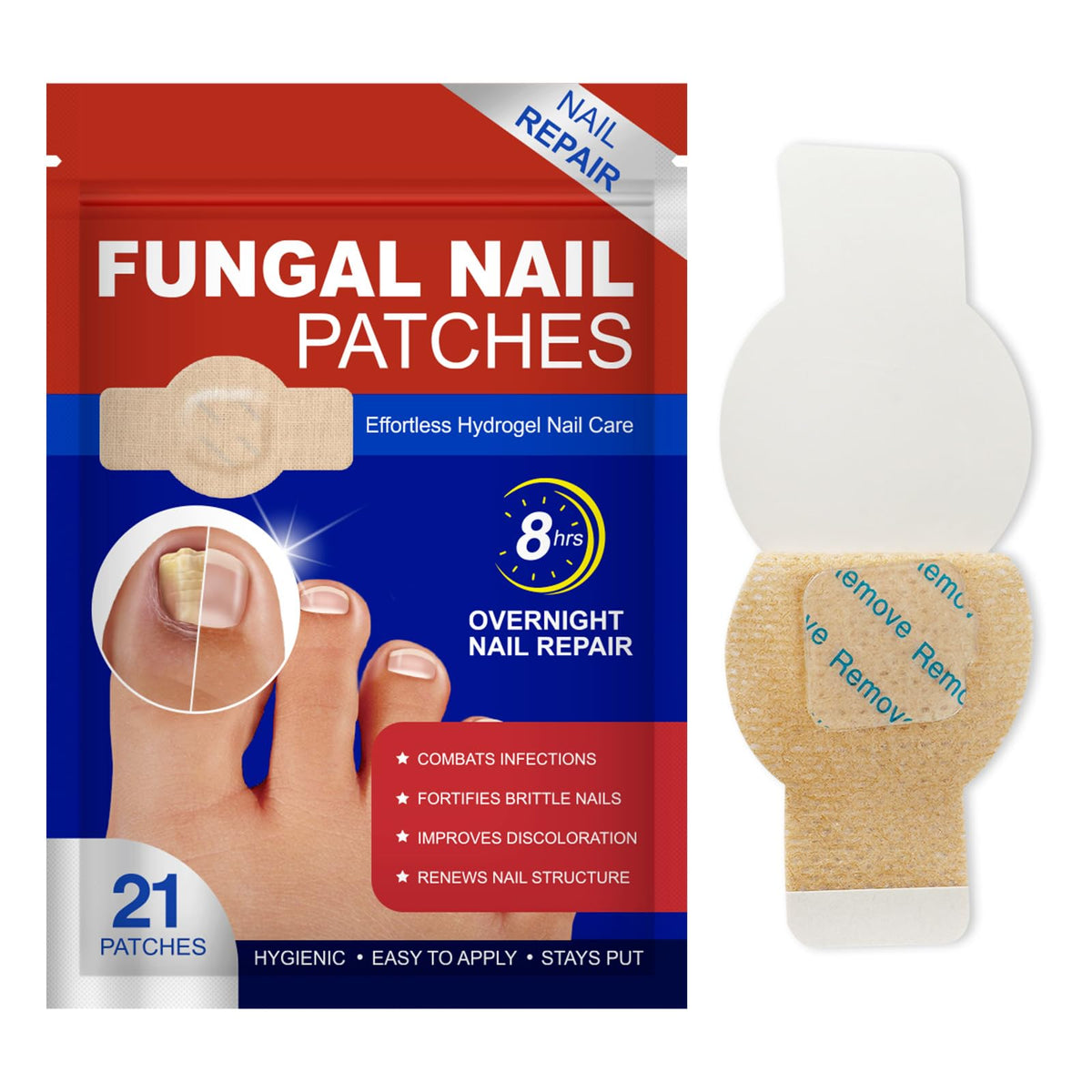 Generic Nail Patches overnight therapy close-up for toenail nourishment