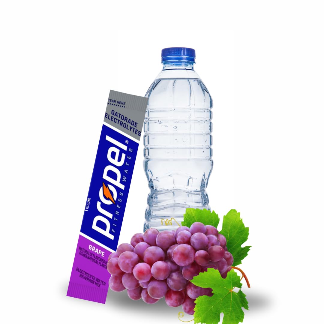 Generic Propel On-the-Go packet fits gym bag for convenience.
