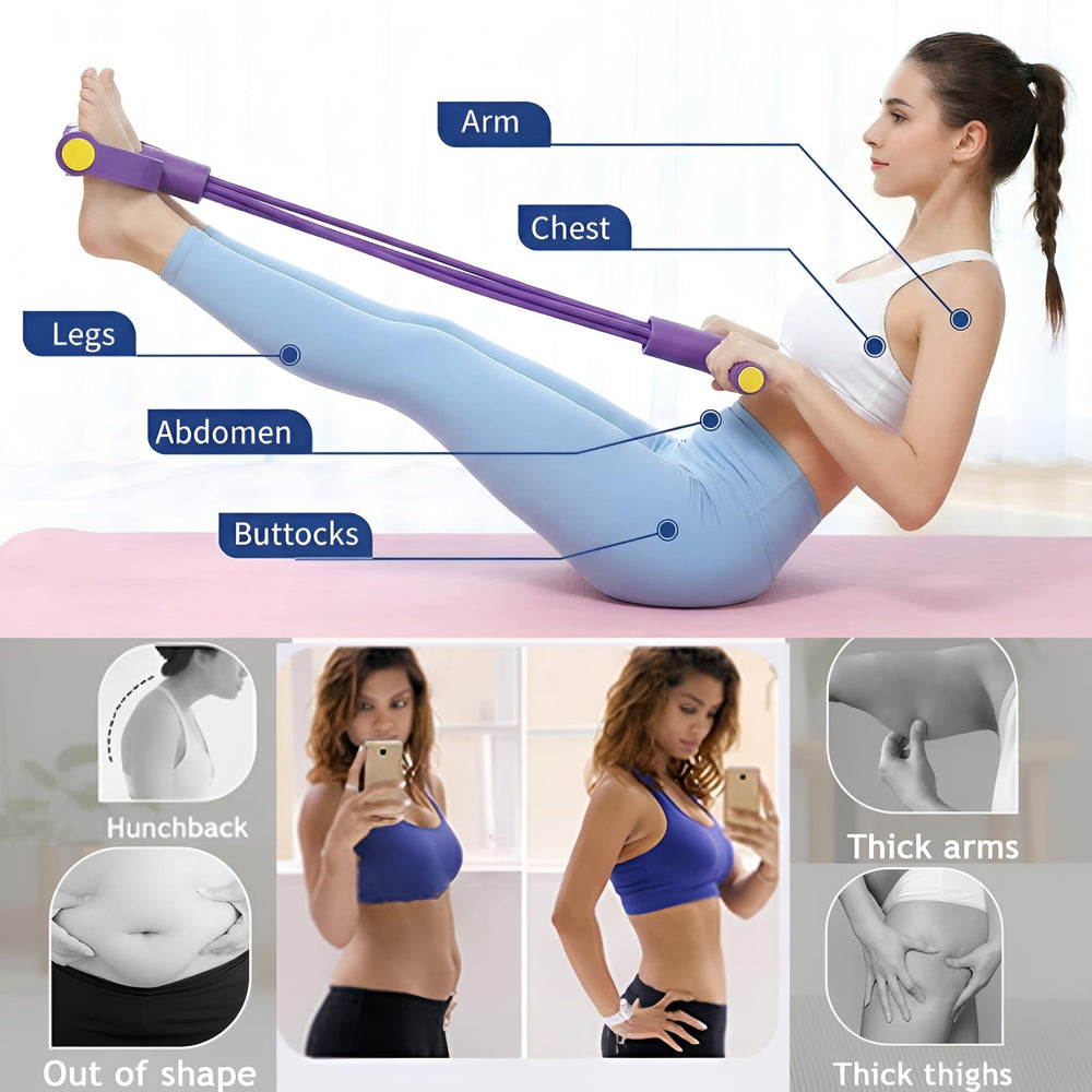 Generic resistance band with foam handles emphasizes secure grip during intense routines.