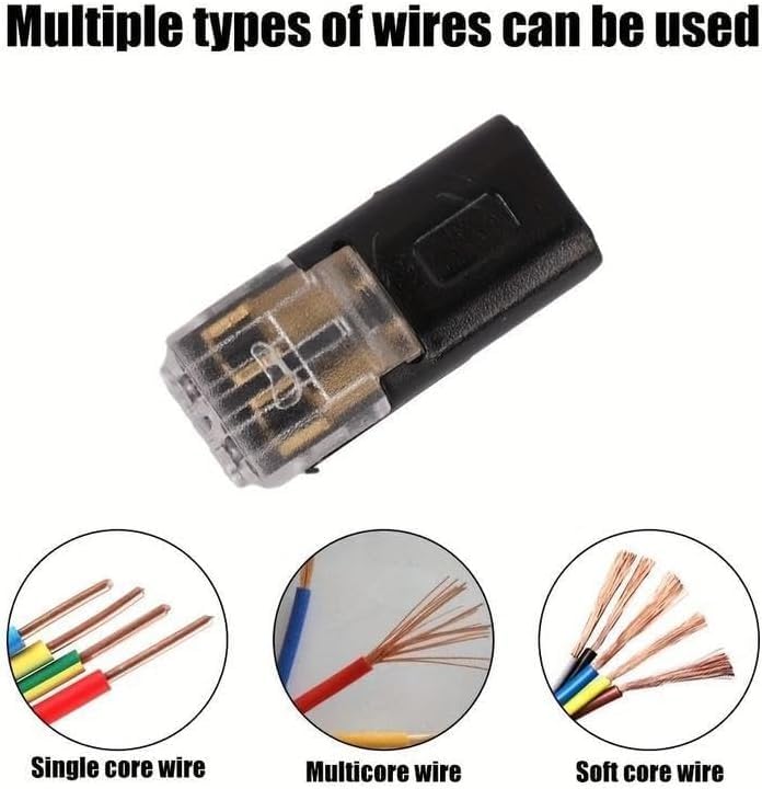 Generic reusable connector suitable for flexible and rigid wires in DIY projects