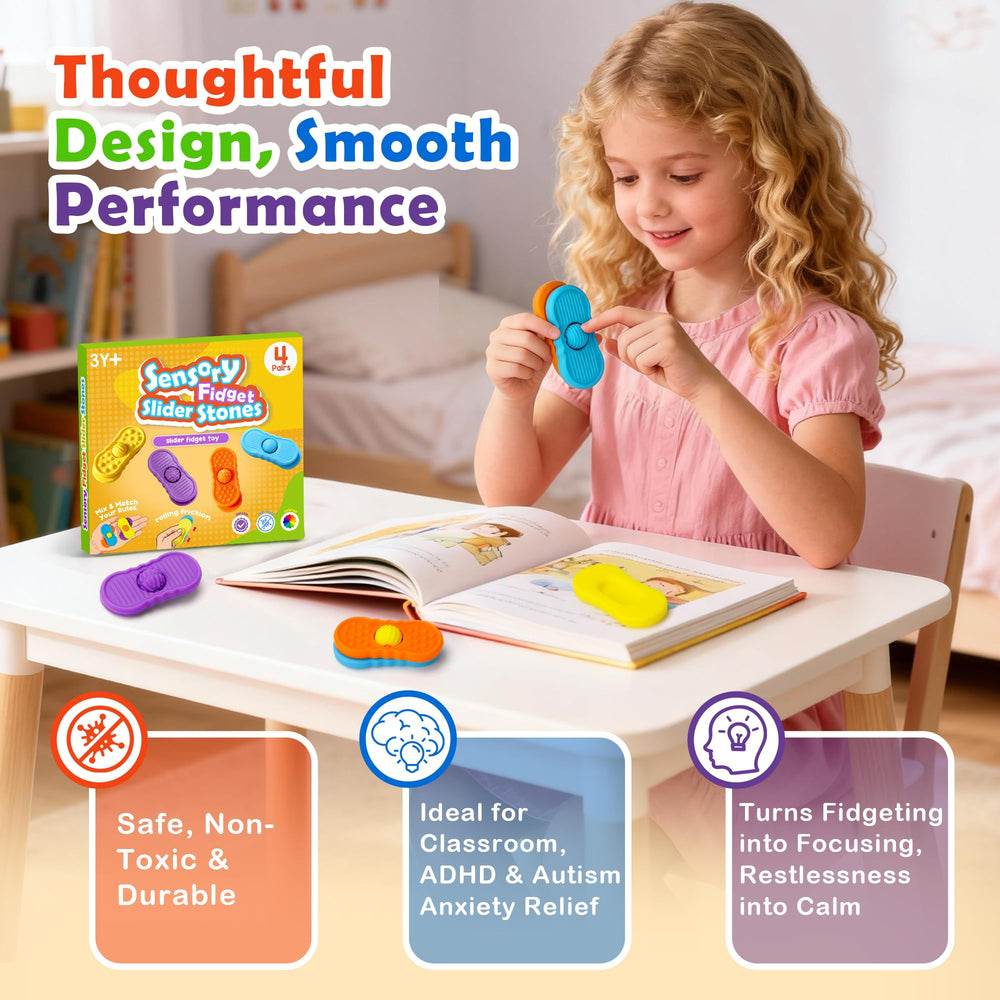 Generic Sensory Slider Stones classroom use image shows silent fidget in lesson