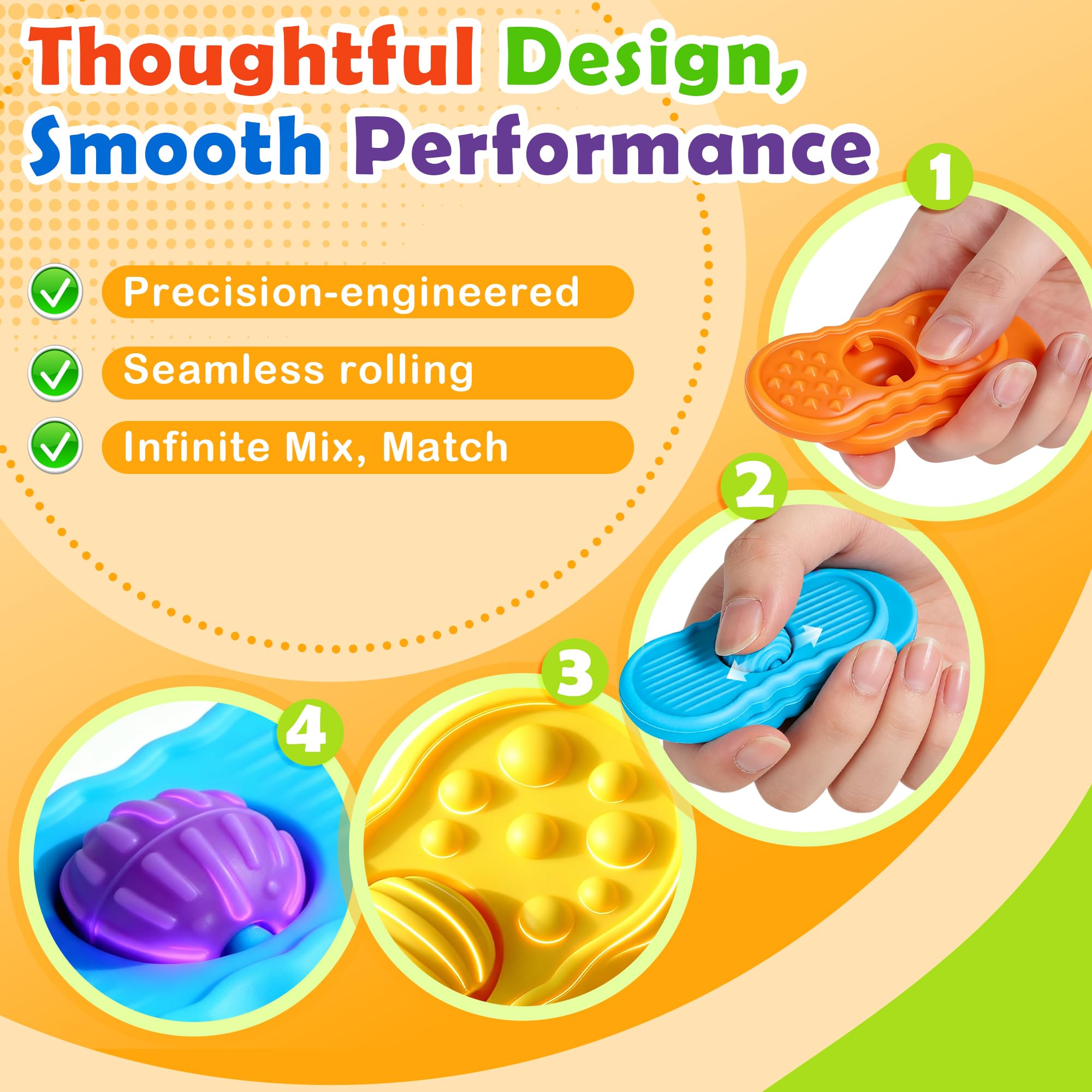 Generic Sensory Slider Stones top plates close-up shows harmonized textures for subtle relief