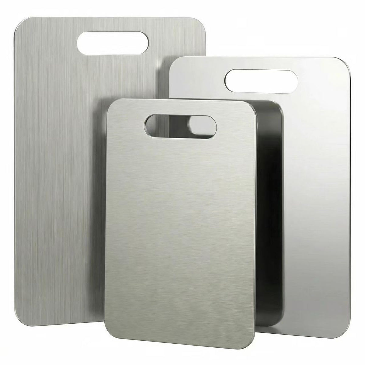 Generic stainless steel cutting board 15x11 set provides a large, durable prep surface.