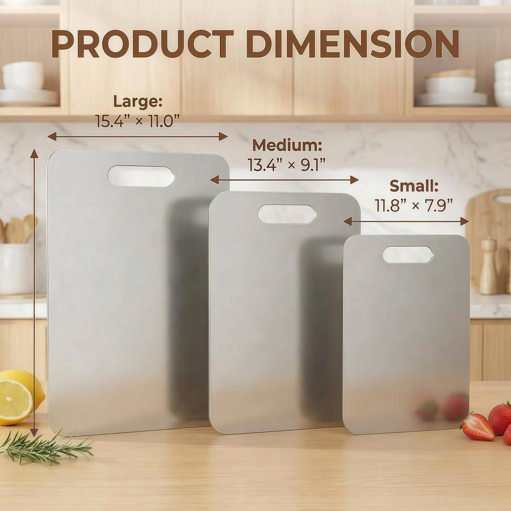 Generic cutting board is dishwasher safe for quick, hygienic cleaning.