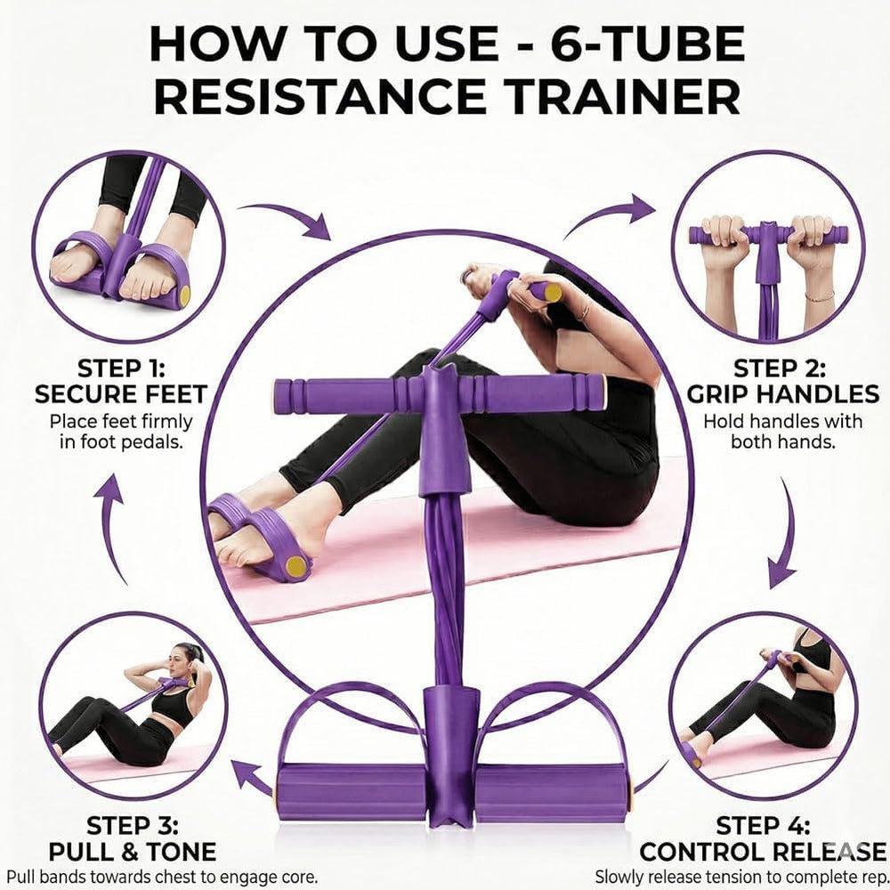 Generic textured foot pedals provide stability to support powerful movements.