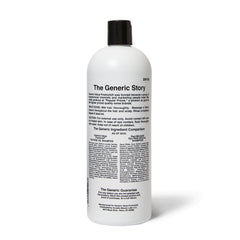Generic Value Products Tea Tree Oil Shampoo bottle back highlighting scalp care and moisturizing benefits