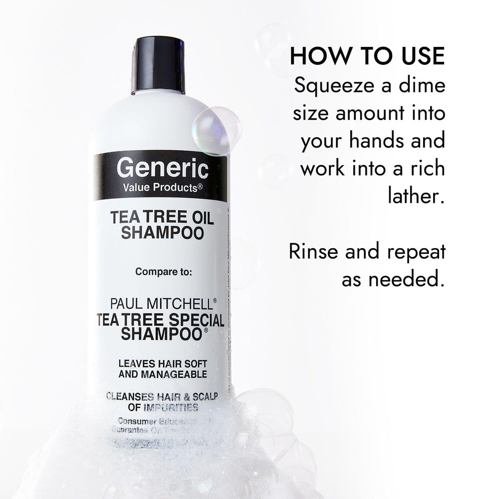 Generic Value Tea Tree Oil Shampoo fragrance close-up emphasizing clean, refreshing scent