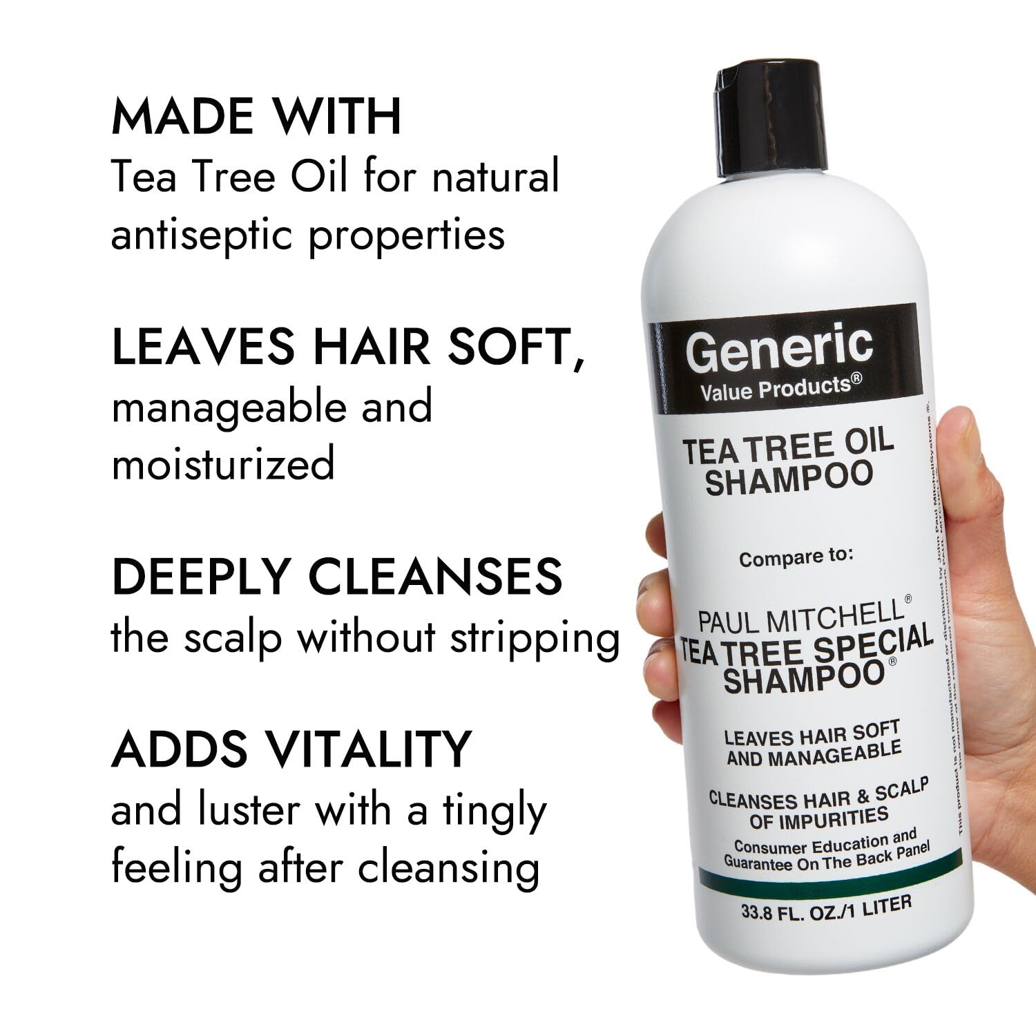 Generic Value Tea Tree Oil Shampoo scalp-refresh moment captured during shower routine