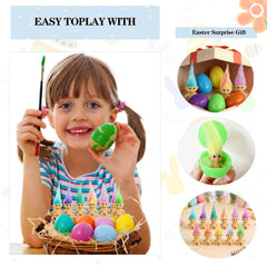 Generic vintage lucky dolls inside eggs evoke nostalgic fun for kids.