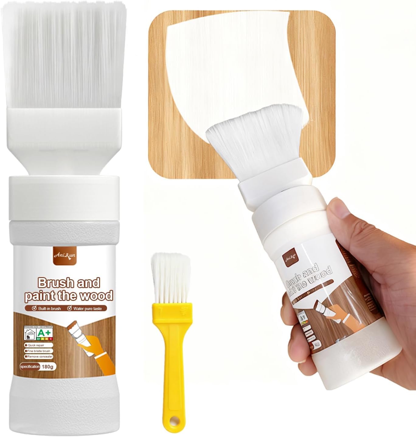 Generic white touch-up paint bottle for seamless wood and metal repairs.