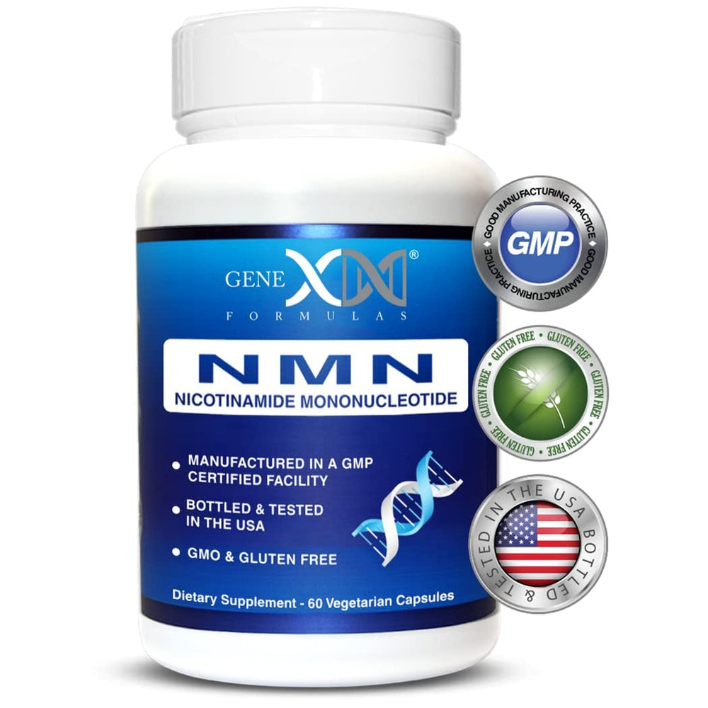 Genex Formulas NMN 250mg bottle with stabilized formula for NAD support.