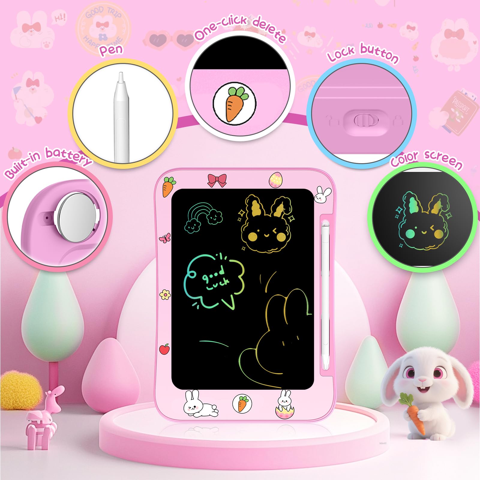 Genialba colorful screen drawing board boosts imagination and fine motor skills.