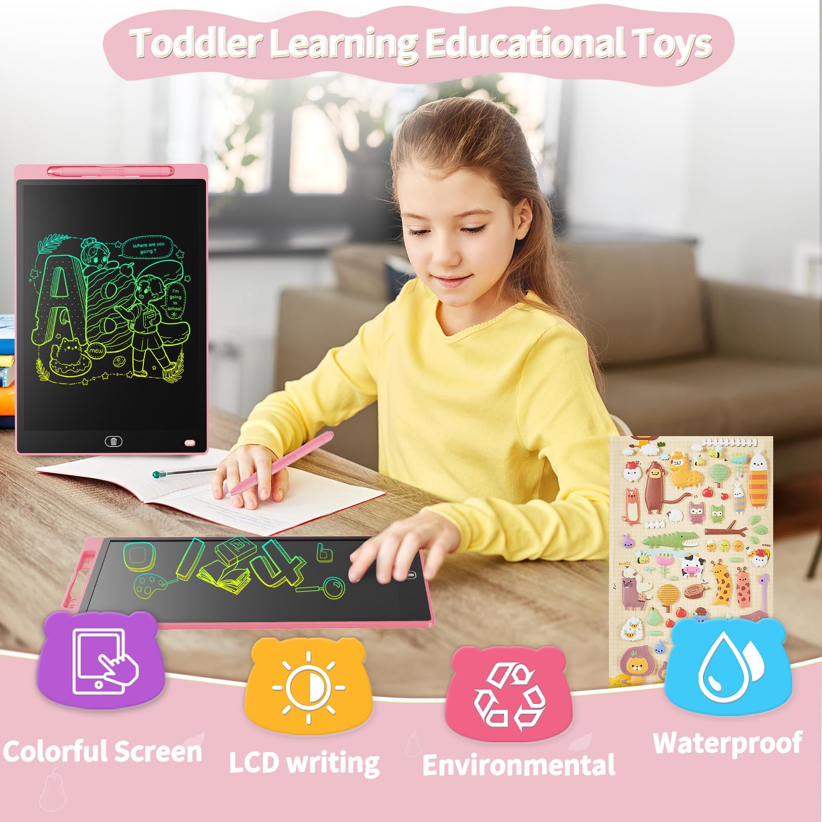 Genialba durable waterproof anti-fall case protects the tablet during use.